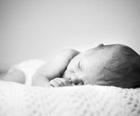 Grayscale Photo Of Baby Sleeping